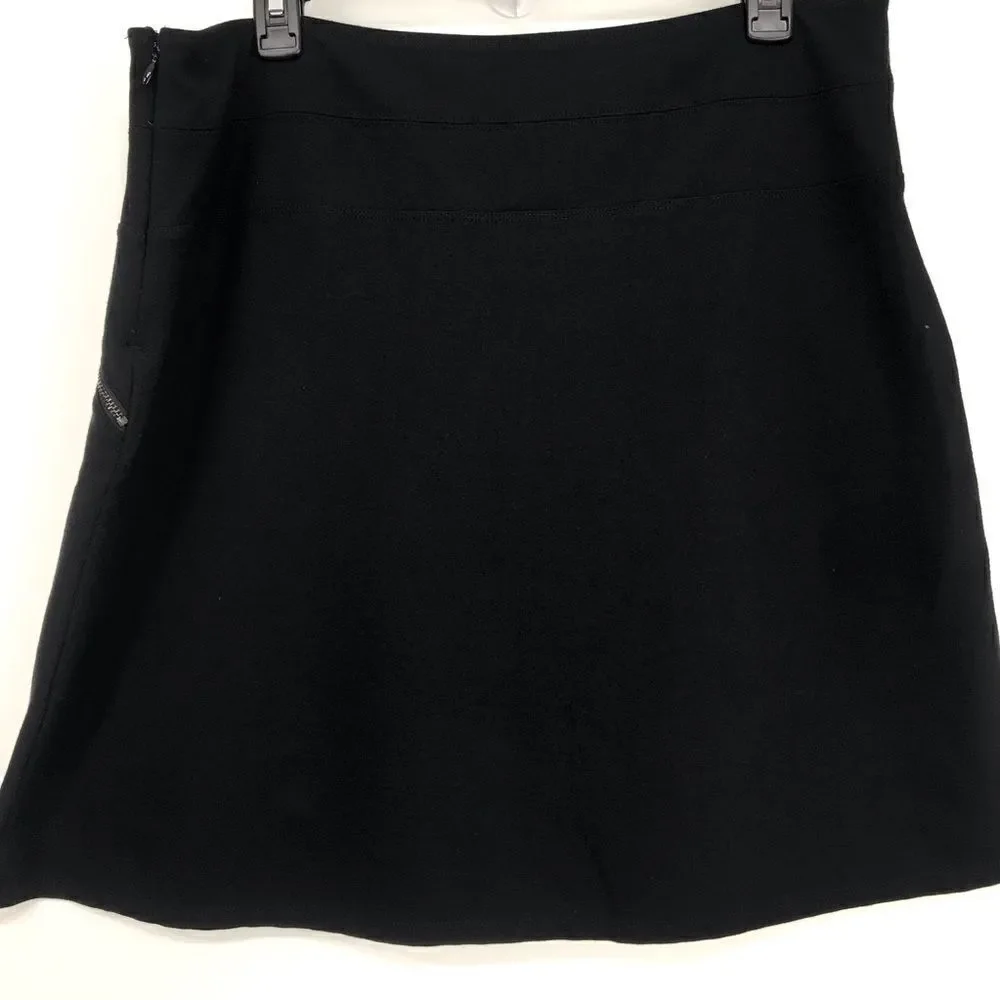 Athleta Black Triple Pocket Zipper Athleisure Athletic Casual Sporty Skirt